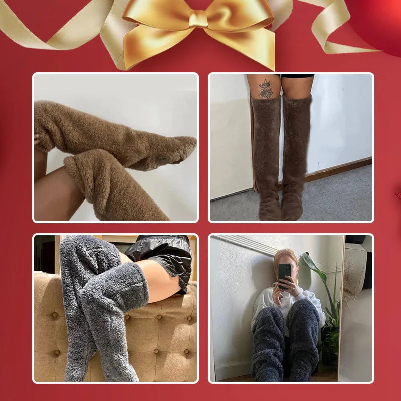 🏆Flash Sale⚡🏆#1 Best Seller ⏰ 💕Comfort Plush Fleece Knee Socks For Christmas❄️🎅