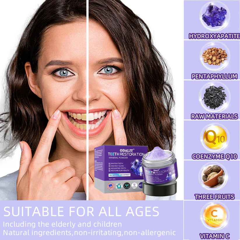 🔥ODALIT™ TeethRestoration Mineral Powder🦷Obtain American Dental Association (ADA) Certification (Treats periodontitis and mouth ulcers, prevents tooth loss, and repairs gum recession)