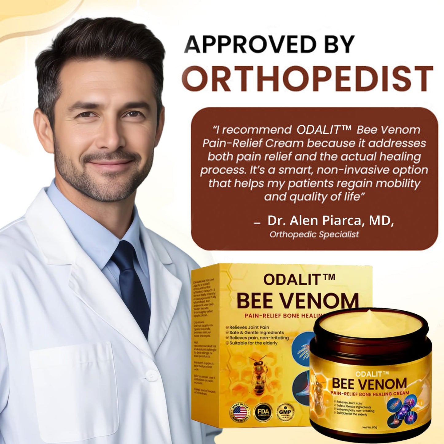 ODALIT⢠Bone Healing Cream with Bee Venom for Pain Relief š