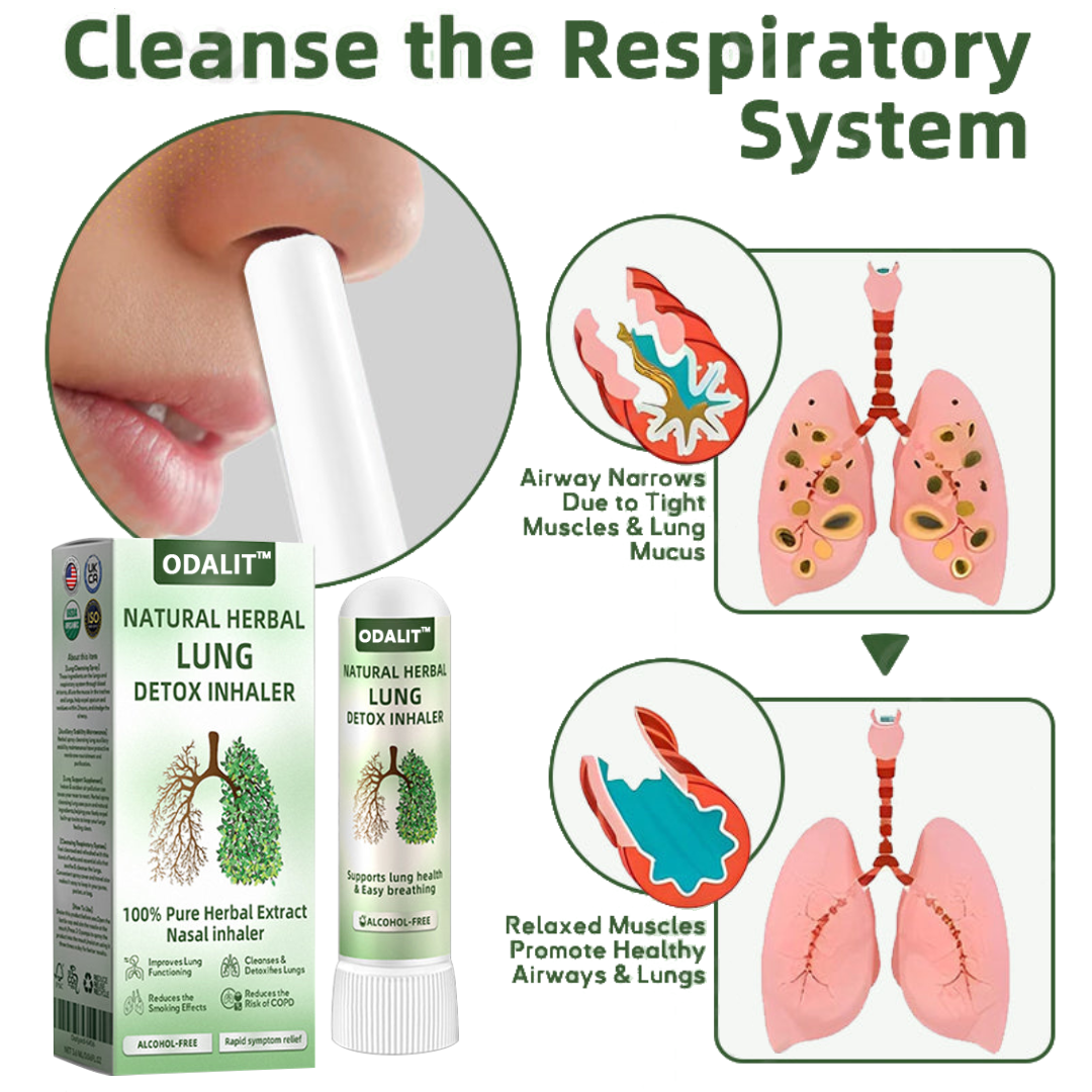 ✅Official Store: ODALIT™ Natural Herbal Lung Detox Inhaler FDA Approved (💝 Cough, wheezing, shortness of breath, mucus, stuffy nose, bronchitis, allergies, lung discomfort💝)